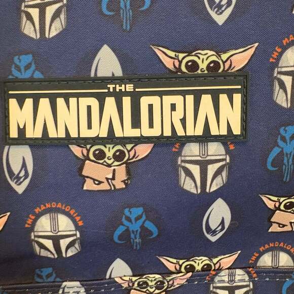Star Wars The Mandalorian Grogu Baby Yoda Backpack Navy Blue 16 Kids School Bag - Picture 5 of 6